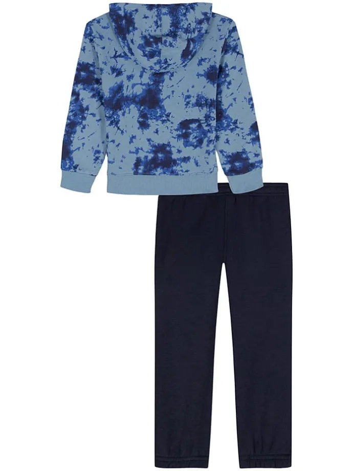 2-delige outfit blauwgrijs/donkerblauw