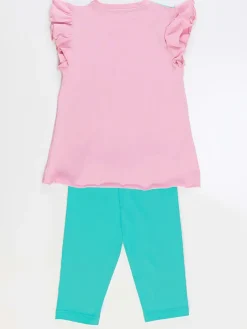 2-delige outfit "Bunny" lichtroze/turquoise