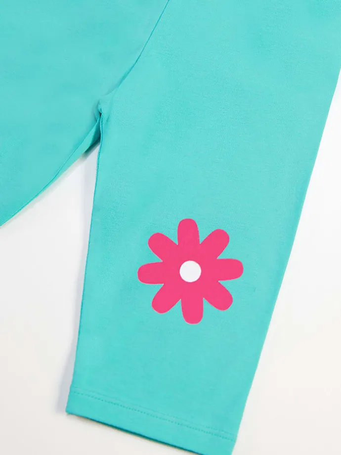 2-delige outfit "Bunny" lichtroze/turquoise