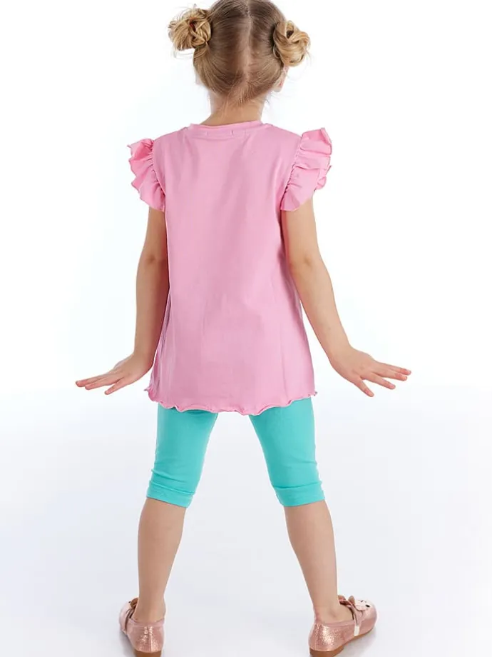 2-delige outfit "Bunny" lichtroze/turquoise