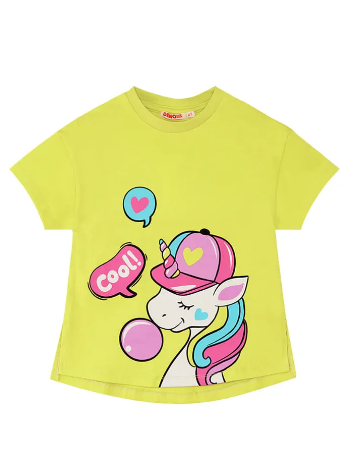 2-delige outfit "Cool Unicorn" geel/paars