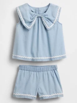2-delige outfit lichtblauw