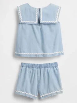 2-delige outfit lichtblauw