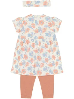 3-delige outfit oranje/lichtblauw