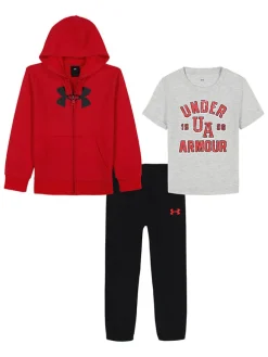 3-delige outfit rood/grijs/zwart