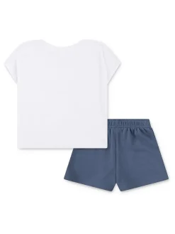 2-delige outfit wit/blauw