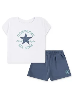 2-delige outfit wit/blauw