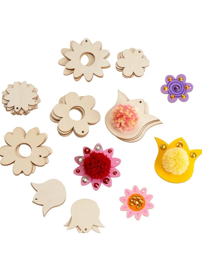 32-delige pompon-bloemen - vanaf 3 jaar