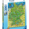 200-delige puzzel "Kleurrijke kaart van Duitsland" - vanaf 8 jaar