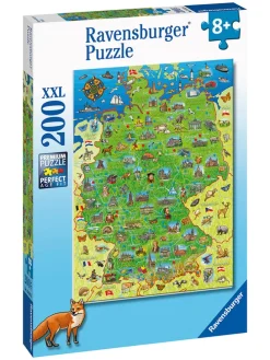 200-delige puzzel "Kleurrijke kaart van Duitsland" - vanaf 8 jaar