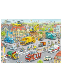 100-delige puzzel "Voertuigen in de stad" - vanaf 6 jaar