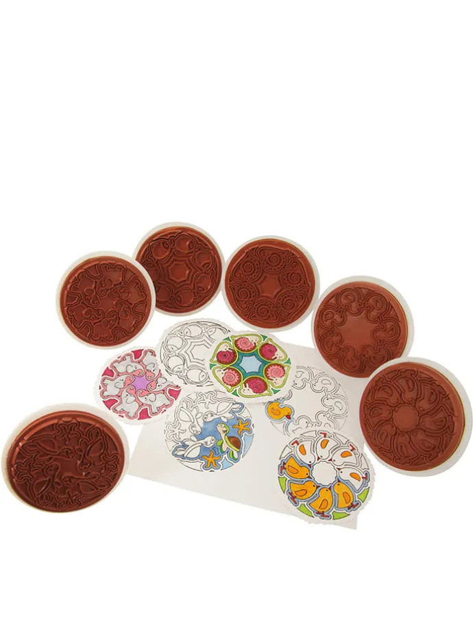 6-delige reuzenstempelset "Mandala-dieren" - vanaf 3 jaar