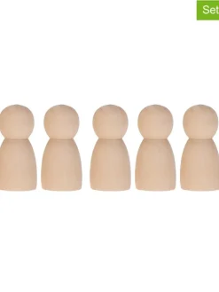 5-delige set: 3D houten figuren Kinderen naturel
