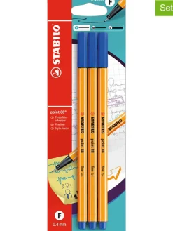2-delige set: fineliners "STABILO Point 88" blauw - 2x 3 stuks
