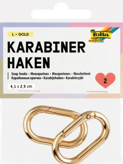 2-delige set: karabijnhaken goudkleurig