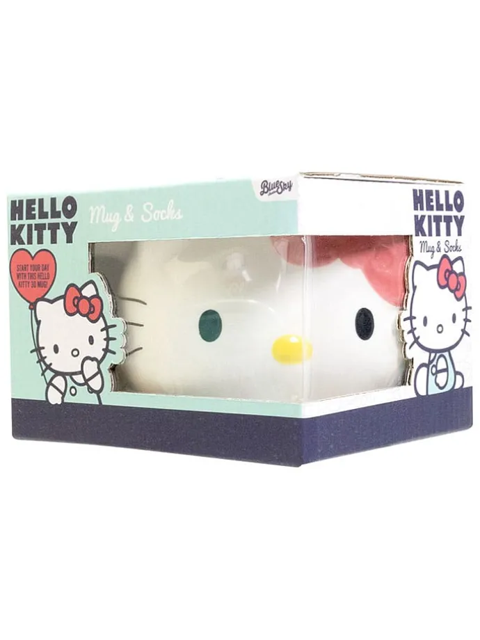 2-delige set: kop en sokken "Hello Kitty" wit/meerkleurig