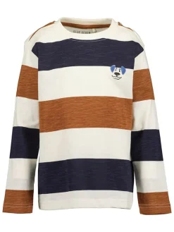 2-delige set: longsleeves camel/crème/donkerblauw