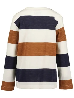 2-delige set: longsleeves camel/crème/donkerblauw
