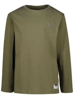 2-delige set: longsleeves kaki/lichtbruin