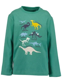 2-delige set: longsleeves turquoise/donkerblauw