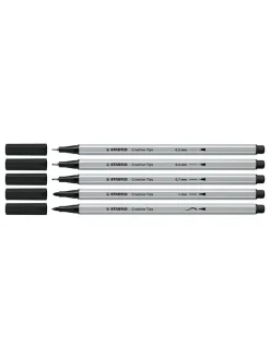 10-delige set: multiliner ''STABILO Creative Tips ARTY'' zwart - 2 x 5 stuks