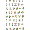2-delige set: nageltatoeagevellen "Rainbow" meerkleurig - 2x 120 stuks