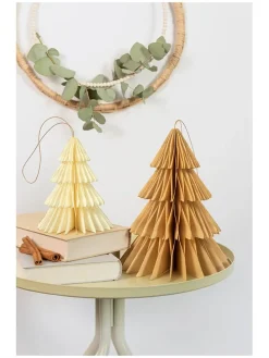 2-delige set: papieren boompjes "Hygge Xmas Trees" beige