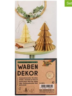 2-delige set: papieren boompjes "Hygge Xmas Trees" beige