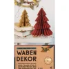2-delige set: papieren boompjes "Hygge Xmas Trees" beige/rood