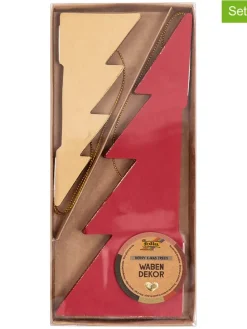 2-delige set: papieren boompjes "Hygge Xmas Trees" beige/rood