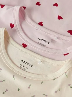 2-delige set: pyjama's lichtroze/crème
