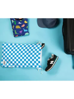 2-delige set: reiszakjes wit/blauw - (B)30 x (H)40 cm