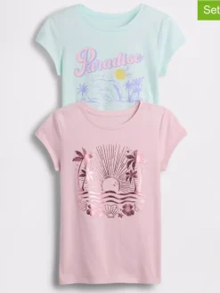 2-delige set: shirts lichtblauw/lichtroze
