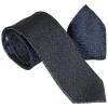 2-delige set: stropdas & pochet donkerblauw