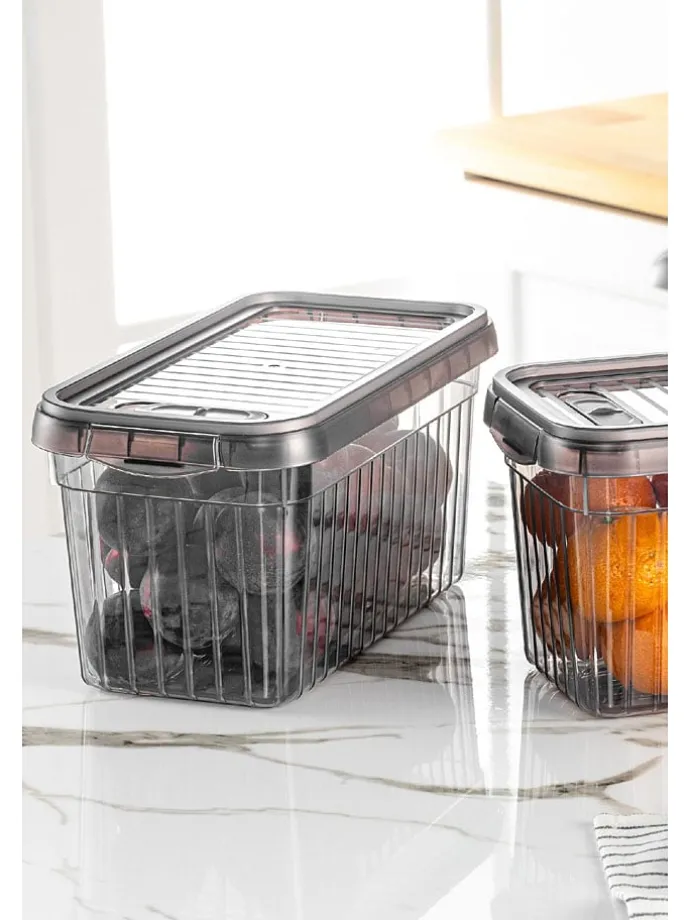 3-delige set: vershouddozen antraciet - 4 l