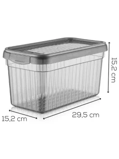 3-delige set: vershouddozen antraciet - 4 l