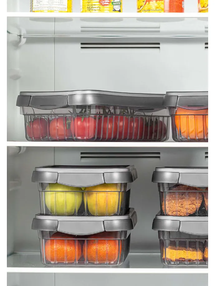 3-delige set: vershouddozen antraciet - 4 l