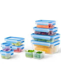 9-delige set: vershouddozen "Clip & Close Eco" blauw