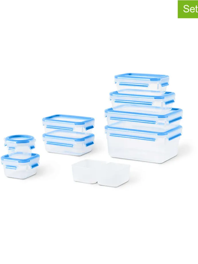 9-delige set: vershouddozen "Clip & Close Eco" blauw