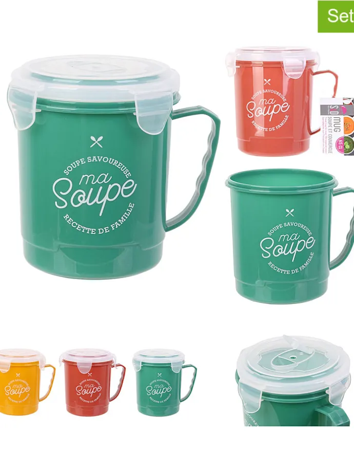 3-delige set: vershouddozen geel/rood/groen - 650 ml