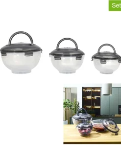 3-delige set: vershouddozen grijs - 5,8 l
