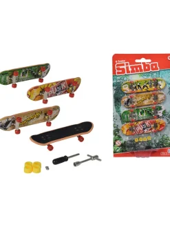 4-delige set: vingerskateboards meerkleurig - vanaf 5 jaar