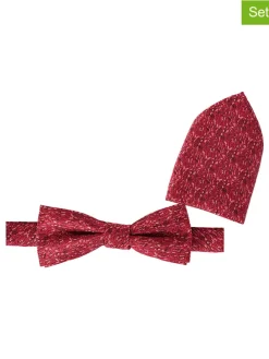 2-delige set: vlinderdas en doek rood