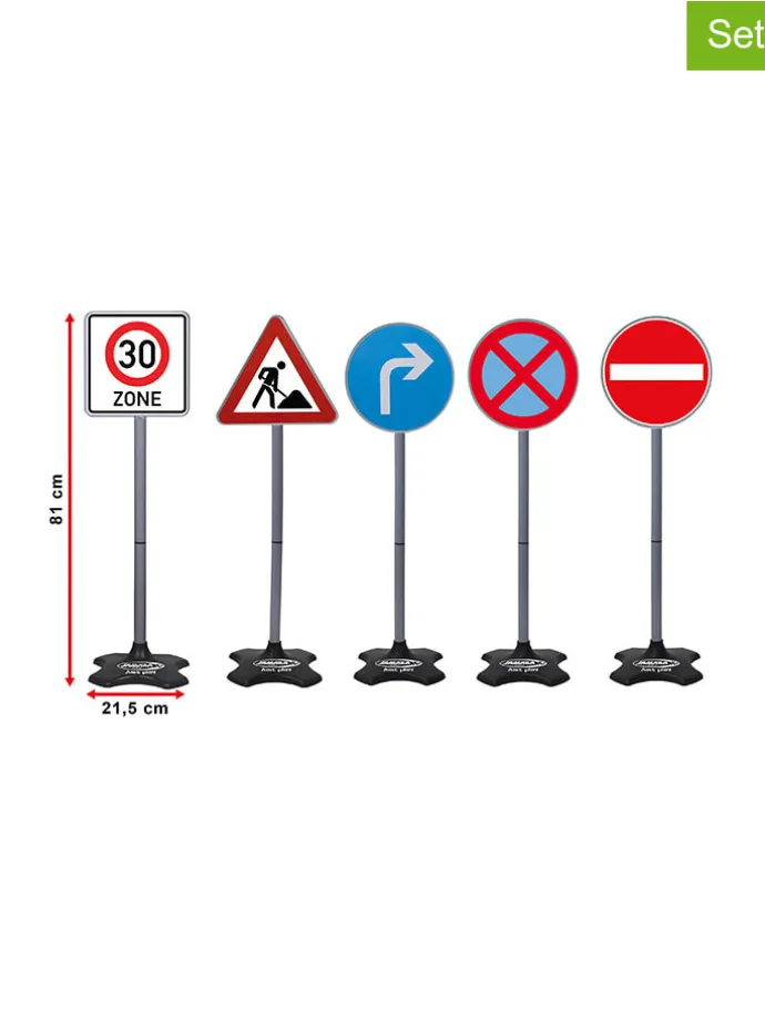 5-delige verkeersbordenset meerkleurig - vanaf 3 jaar