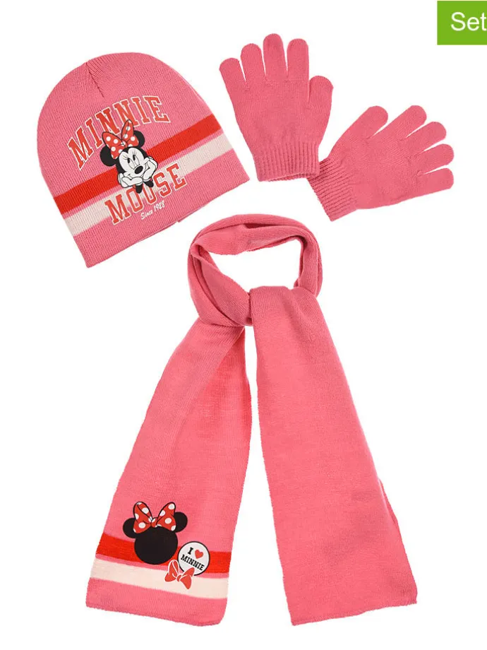 3-delige winteraccessoireset roze