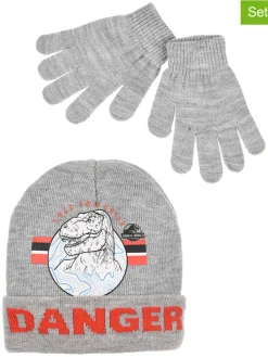 2-delige winteraccessoiresset "Jurassic World" donkergrijs