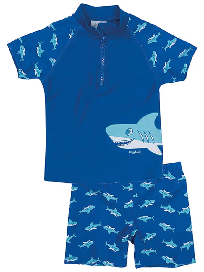 2-delige zwemoutfit "Haai" blauw