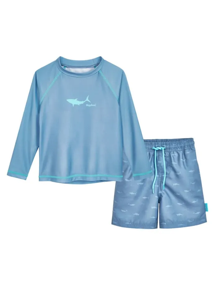 2-delige zwemoutfit "Hai" blauw