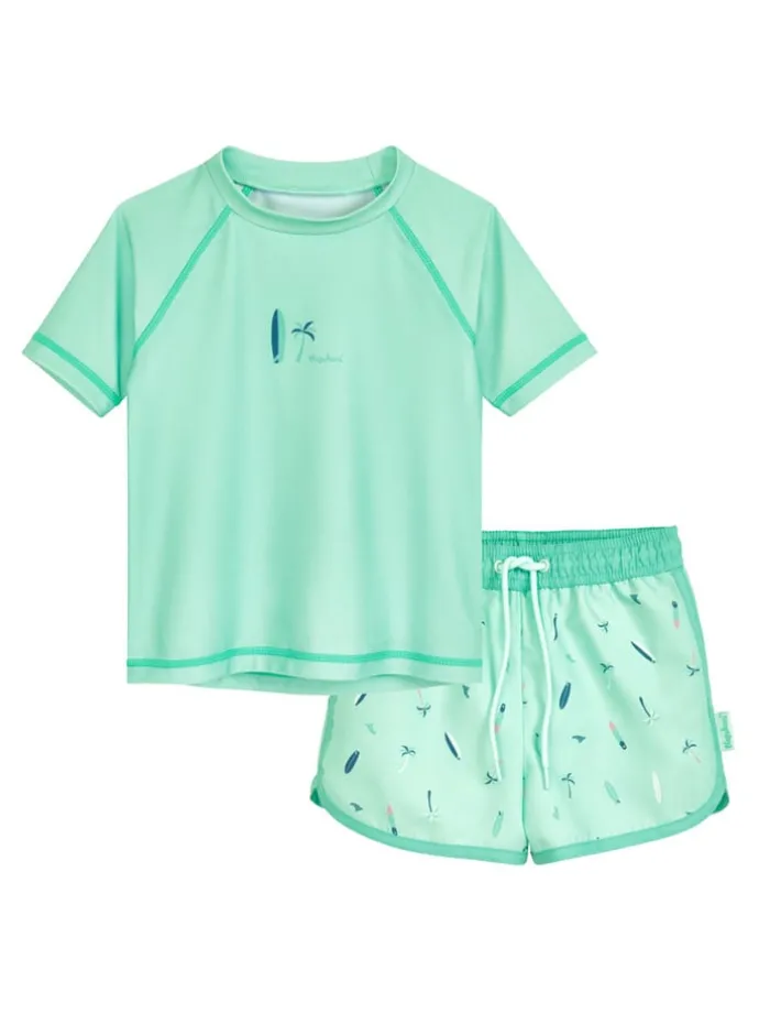 2-delige zwemoutfit "Surfbrett Palmen" mintgroen