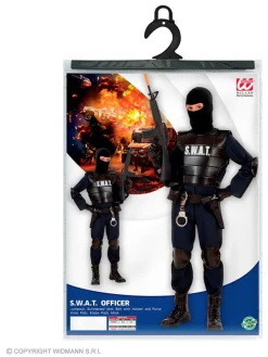 6-delig kostuum "Agent S.W.A.T." zwart
